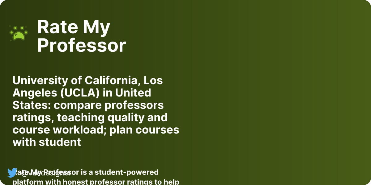 University of California, Los Angeles Ratings | Rate My Professor